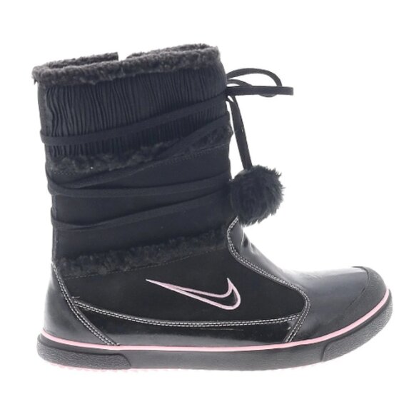 NIKE Snow Winter Boots Black Pink Size 7 - Picture 1 of 2